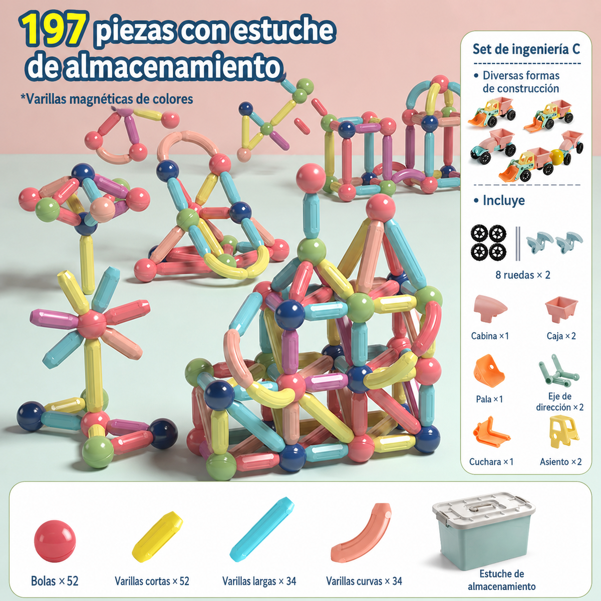 Bloques Magnéticos Educativos para Niños