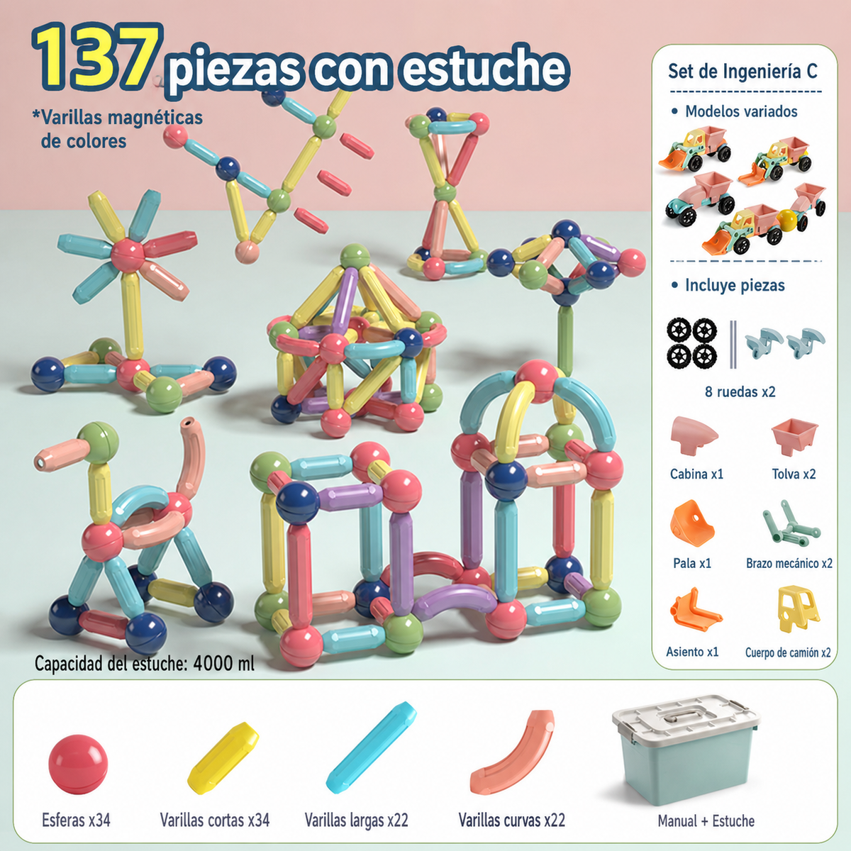 Bloques Magnéticos Educativos para Niños