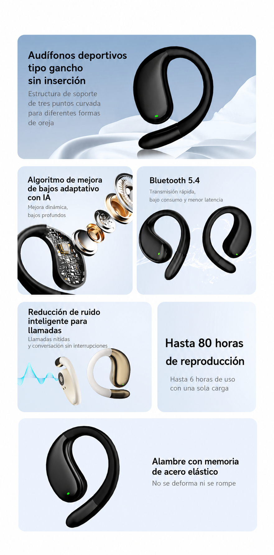 Audífonos deportivos 5.4 con traducción IA - 6
