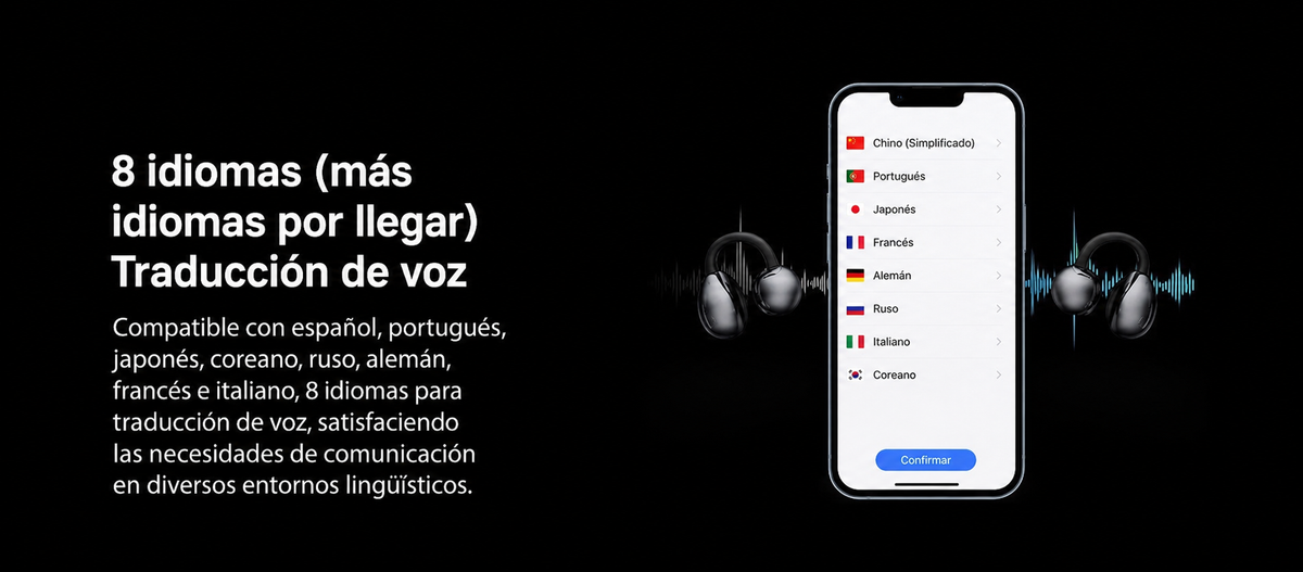 Audífonos Bluetooth OWS Clip M91 con IA Traductora - 9