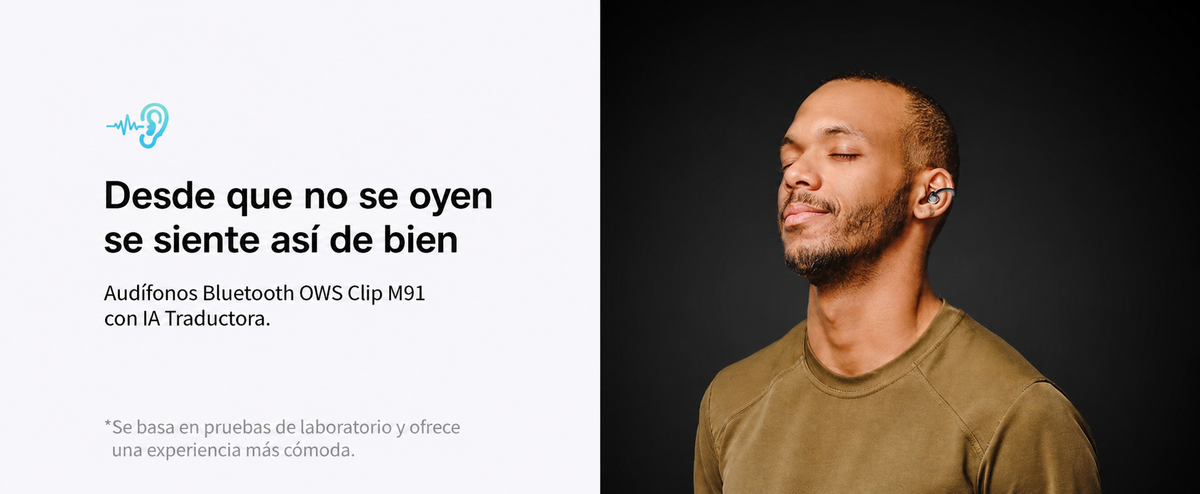 Audífonos Bluetooth OWS Clip M91 con IA Traductora - 12