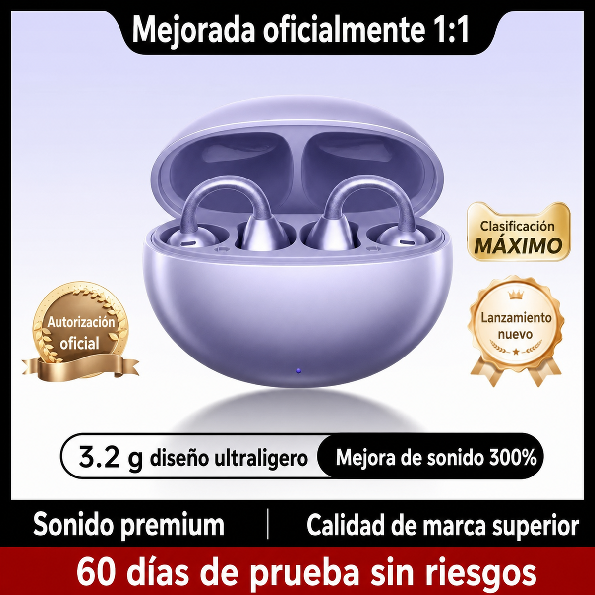 Audífonos Bluetooth OWS Clip M91 con IA Traductora - 3