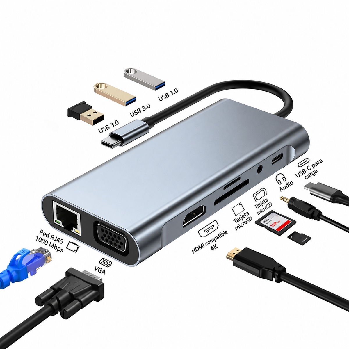 Hub USB-C Multifuncional - 9