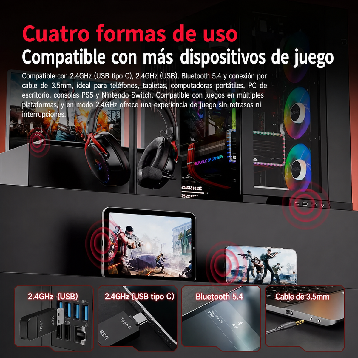 Audífonos Gamer ZG2 Inalámbricos 7.1 - 3