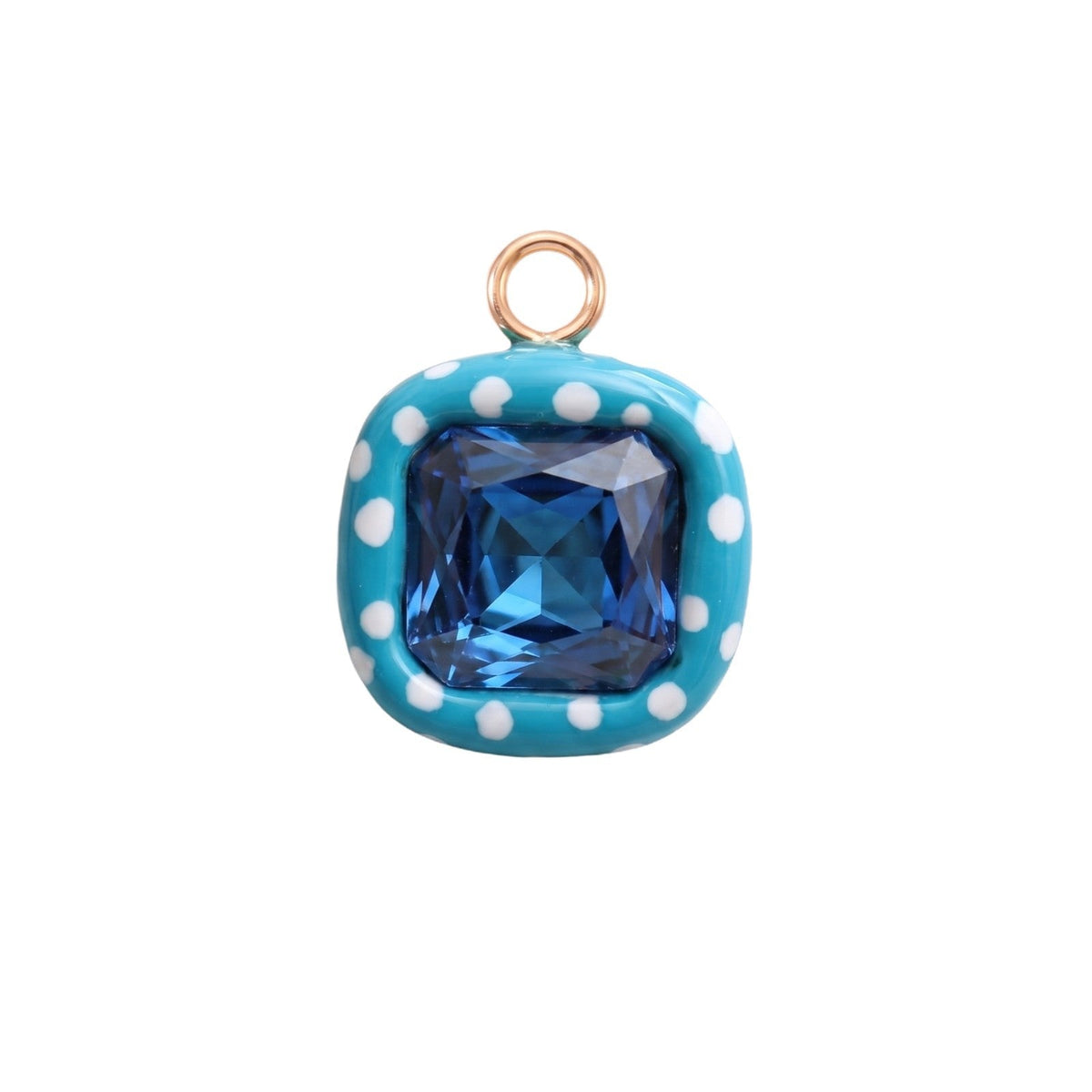 Dije con piedra decorativa chapado en acero inoxidable 18K - 5
