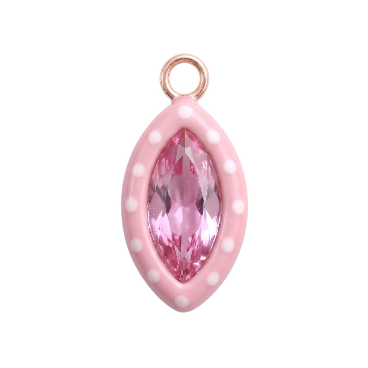 Dije con piedra decorativa chapado en acero inoxidable 18K - 7