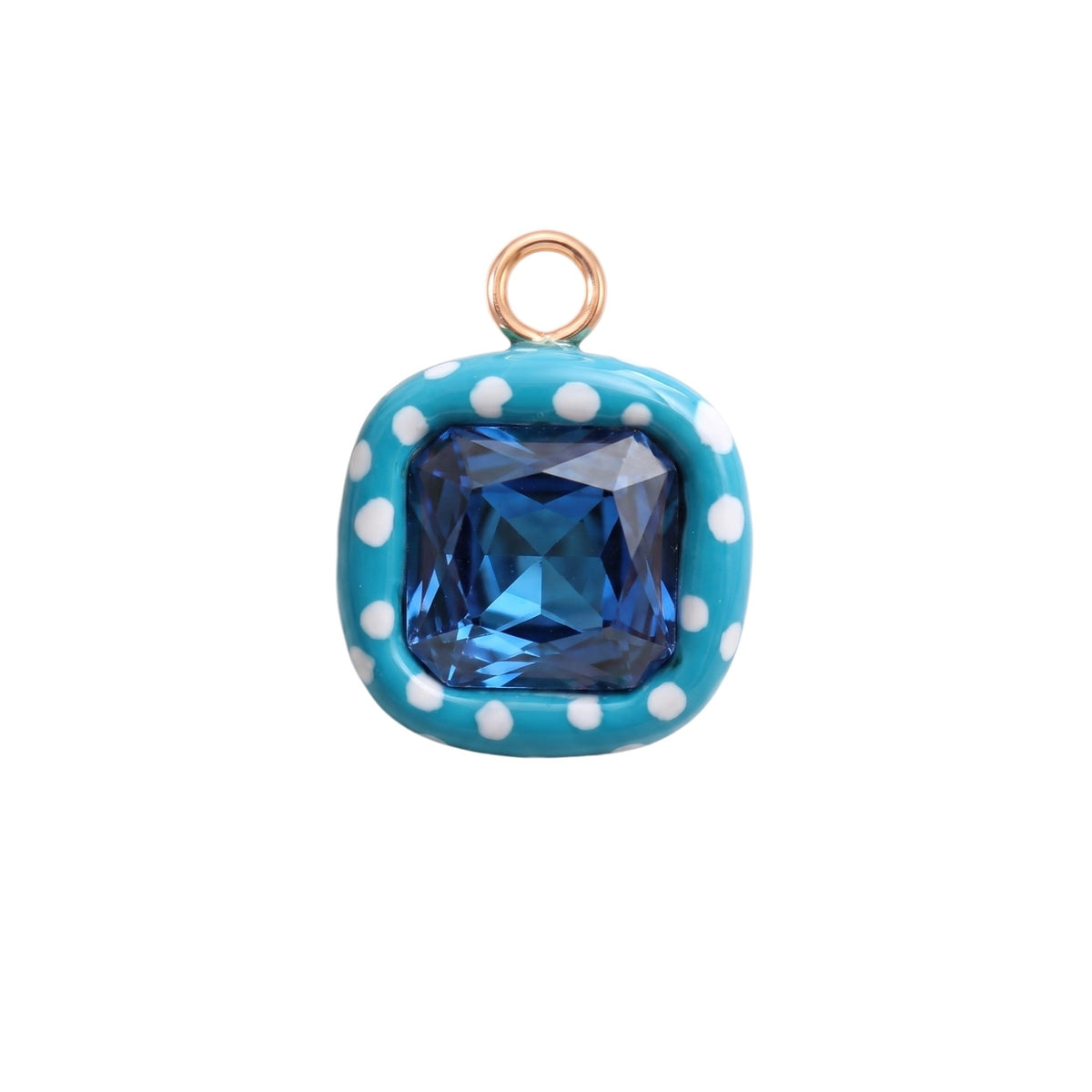 Dije con piedra decorativa chapado en acero inoxidable 18K - 9