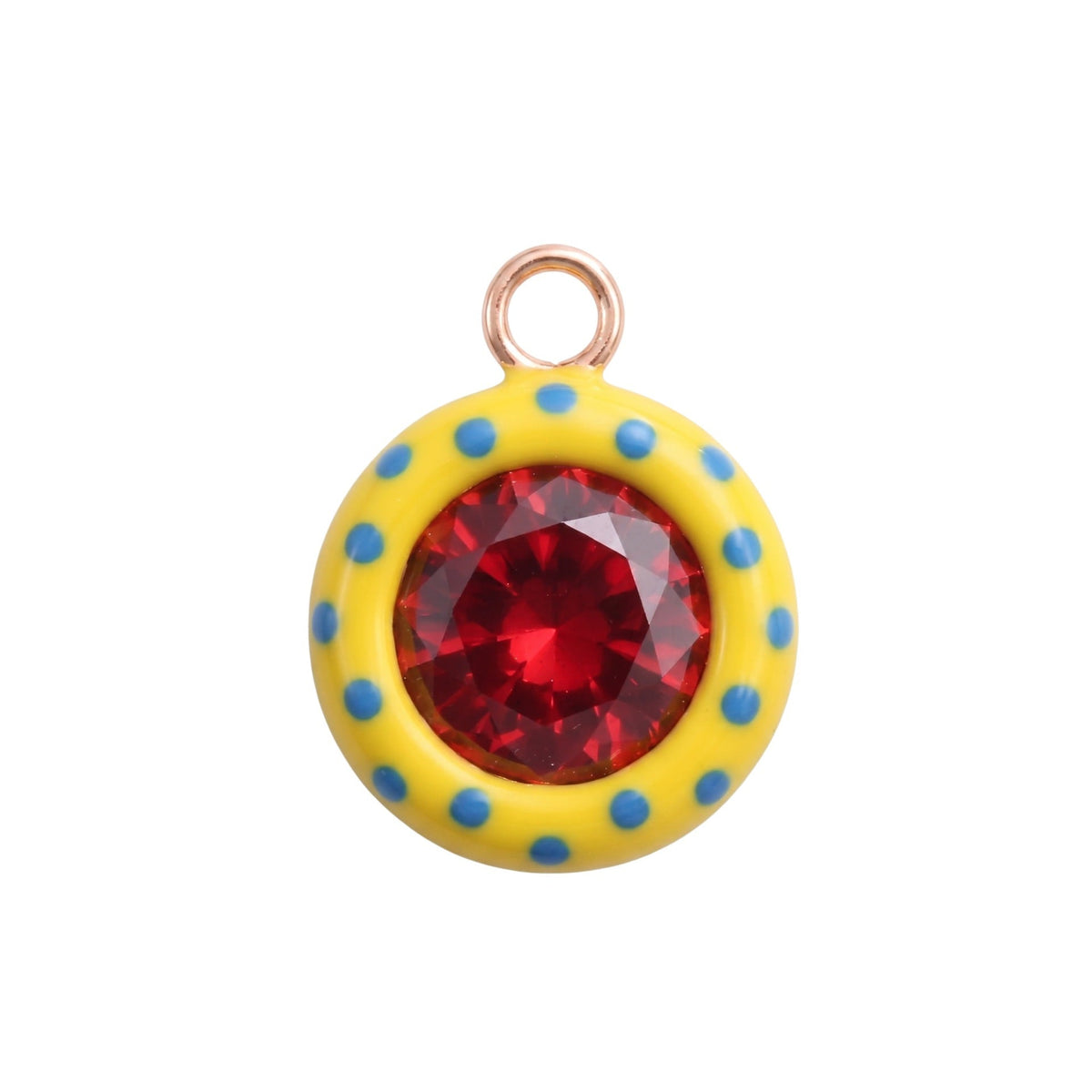 Dije con piedra decorativa chapado en acero inoxidable 18K