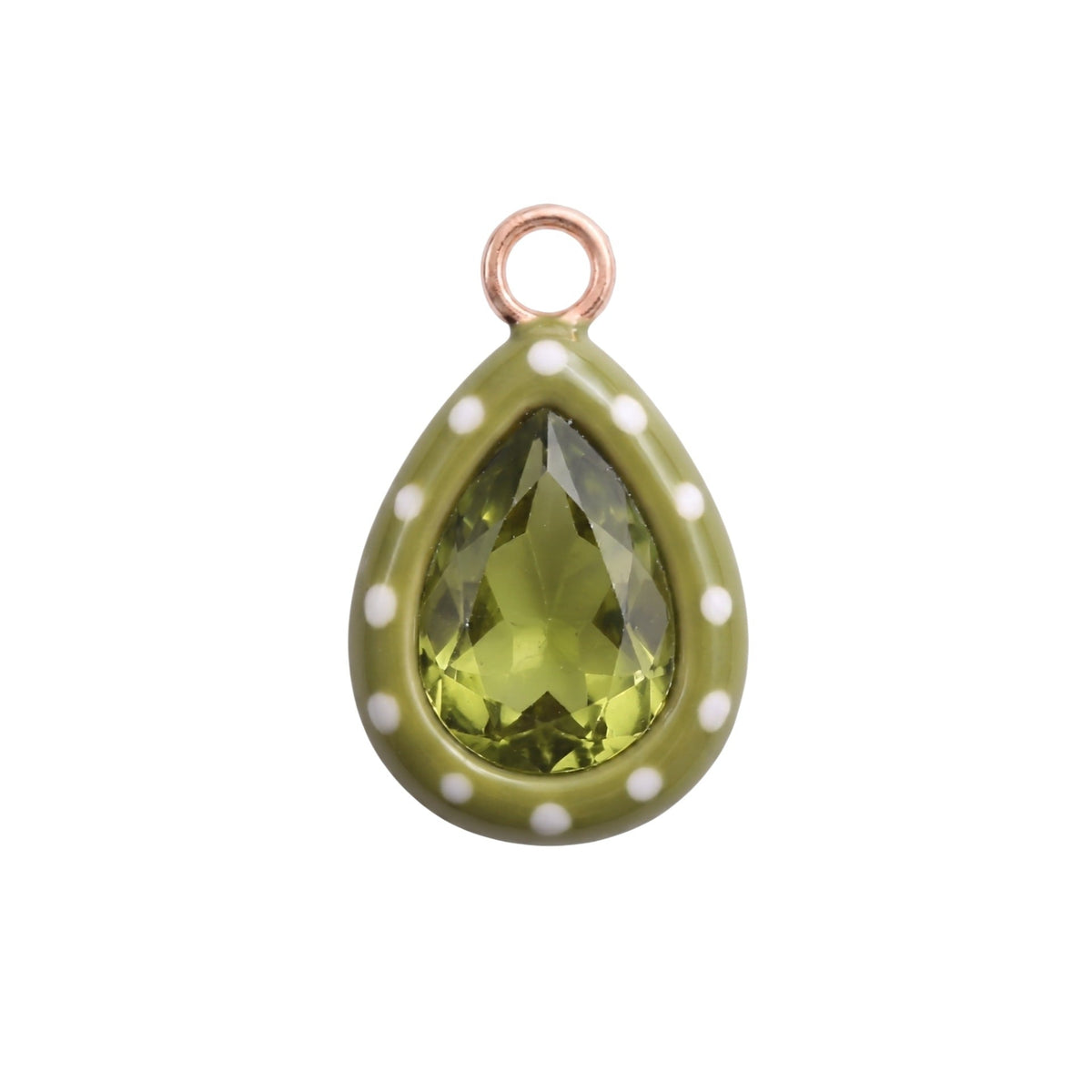 Dije con piedra decorativa chapado en acero inoxidable 18K