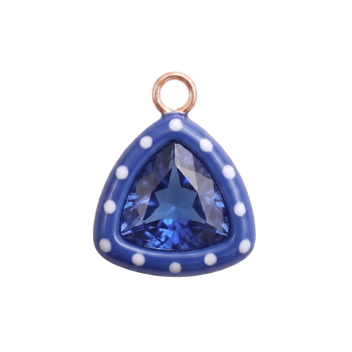 Dije con piedra decorativa chapado en acero inoxidable 18K