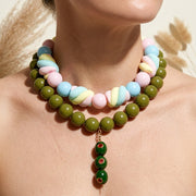 Collar de cuentas acrílicas estilo boho dulce - 1