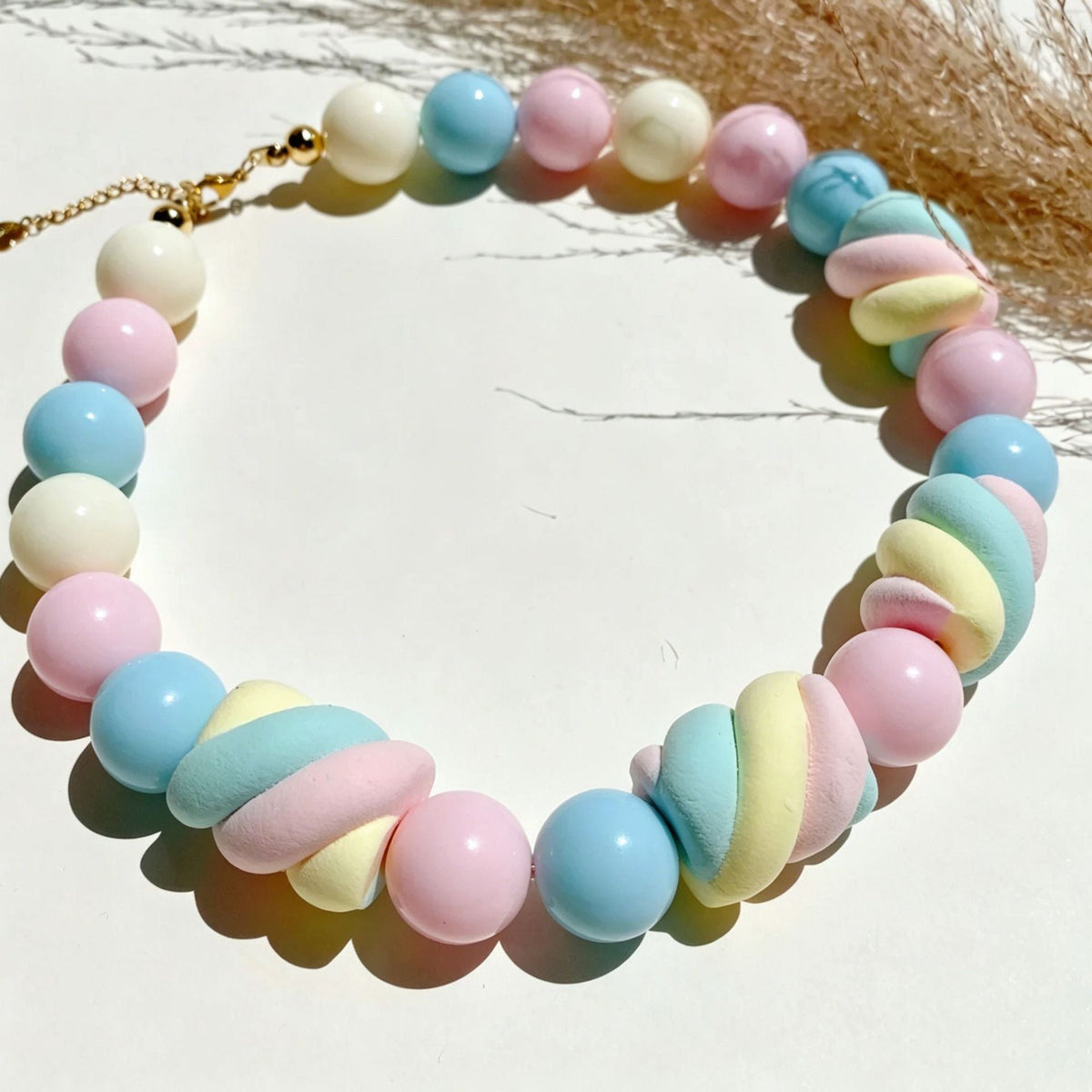 Collar de cuentas acrílicas estilo boho dulce - 4