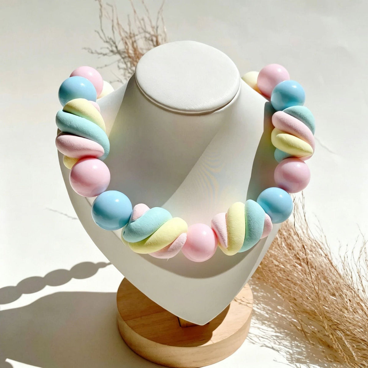 Collar de cuentas acrílicas estilo boho dulce - 5