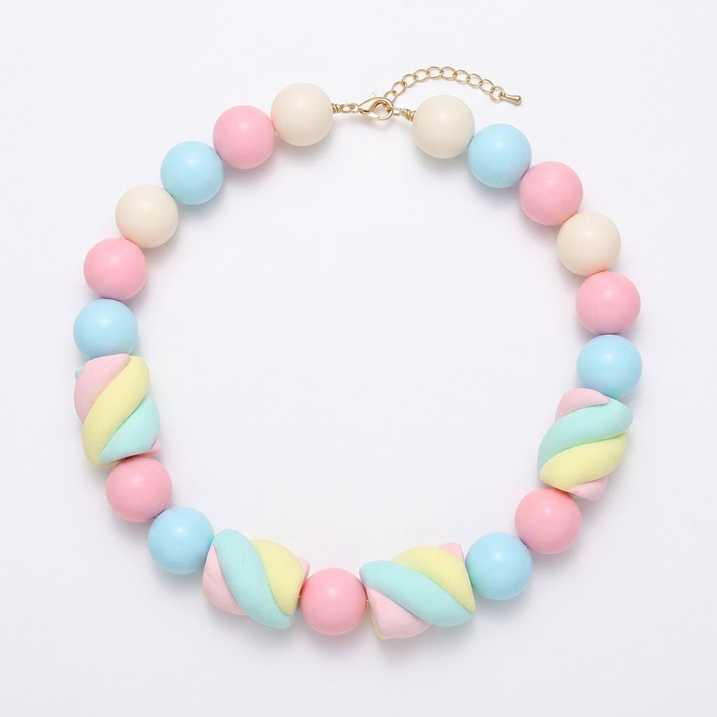 Collar de cuentas acrílicas estilo boho dulce - 7