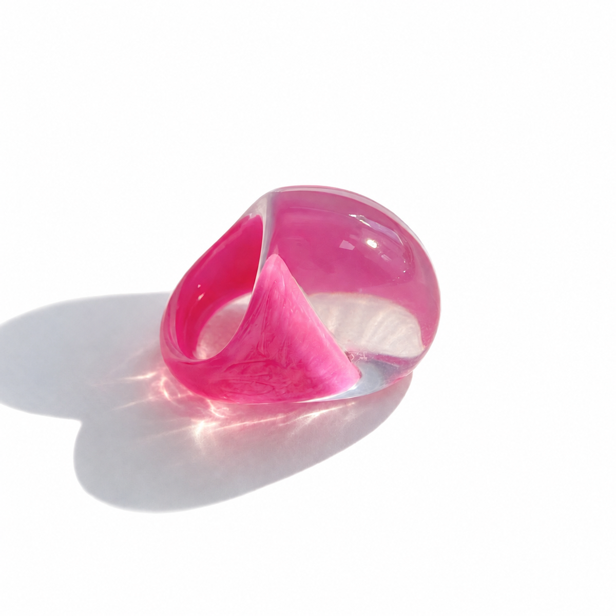 Anillo de resina ancho degradado estilo oversize mujer - 5