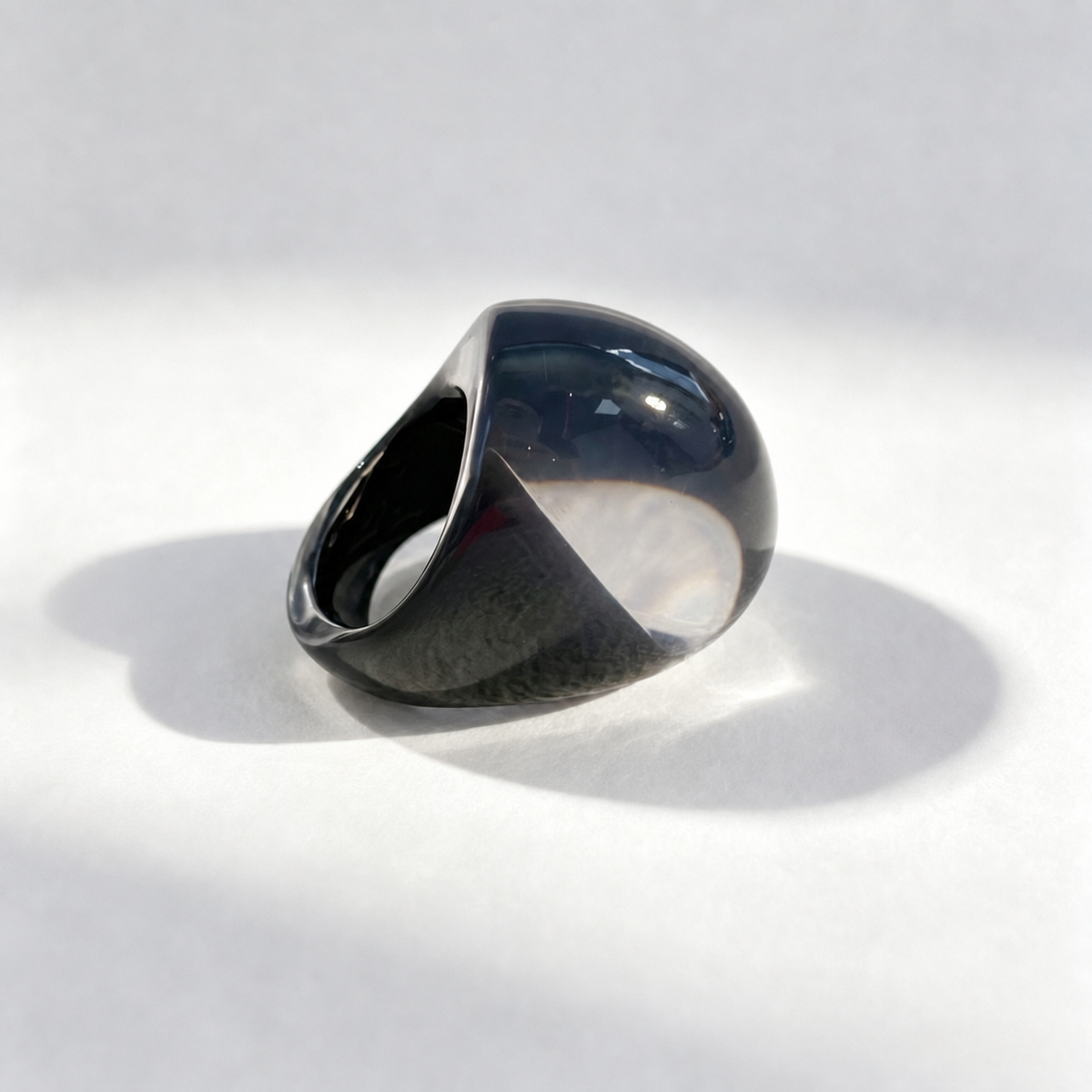 Anillo de resina ancho degradado estilo oversize mujer - 6