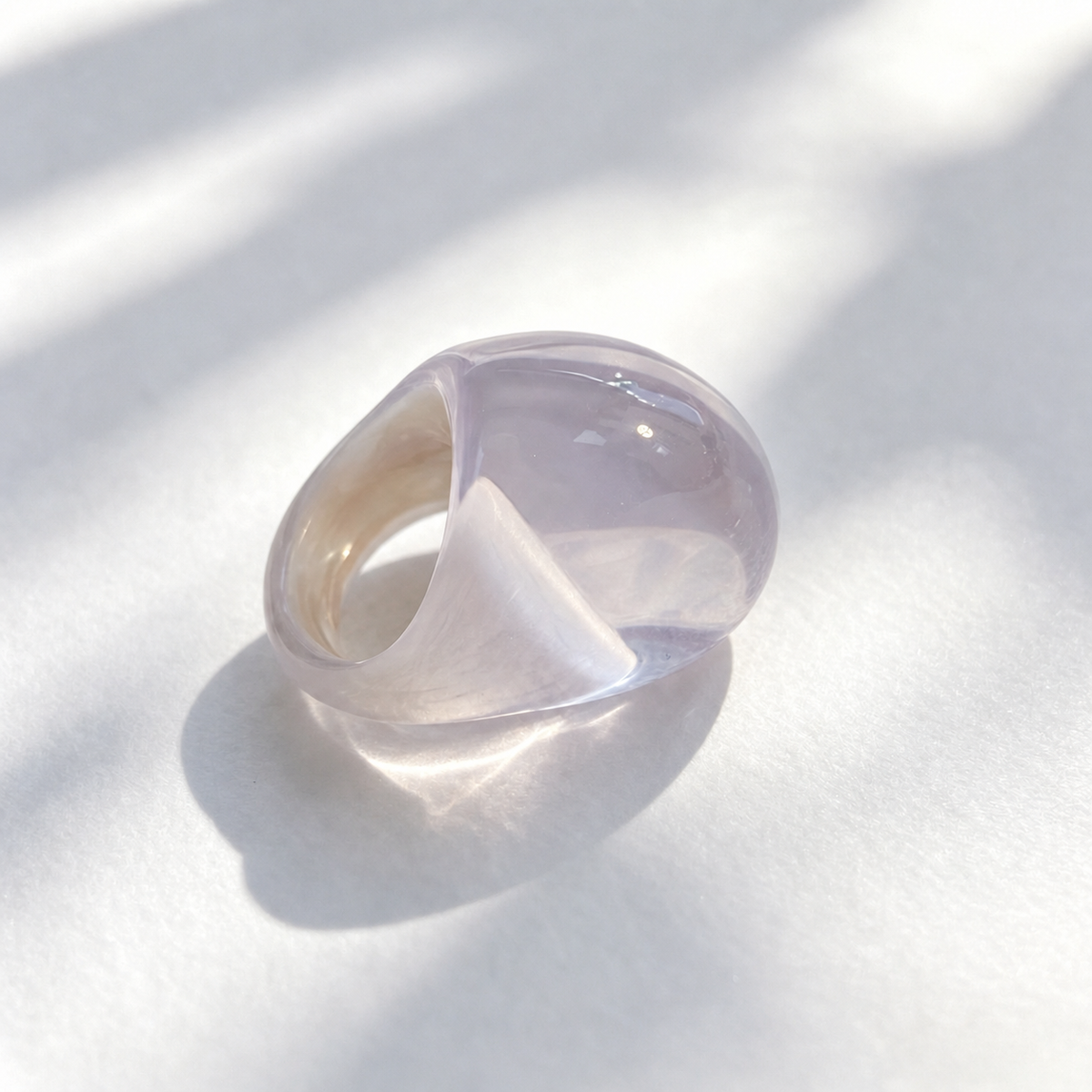 Anillo de resina ancho degradado estilo oversize mujer - 8
