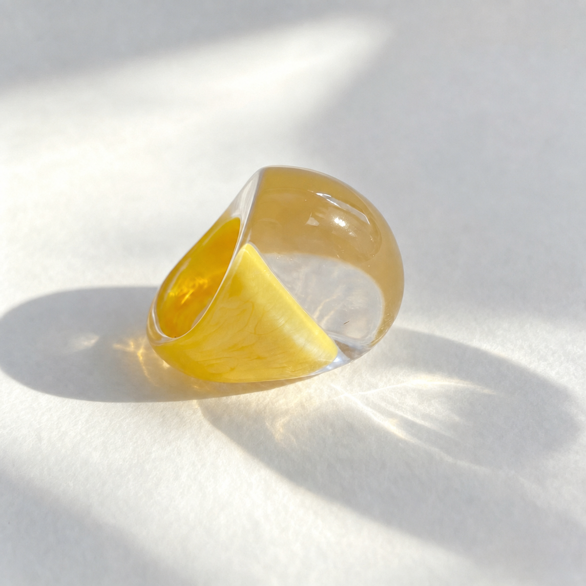 Anillo de resina ancho degradado estilo oversize mujer - 10