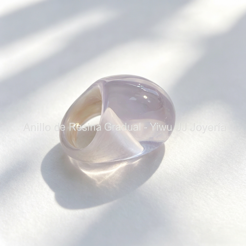 Anillo de resina ancho degradado estilo oversize mujer