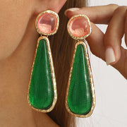 Aretes geométricos retro resina estilo palacio mujer - 1