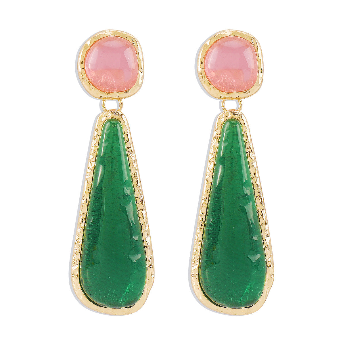 Aretes geométricos retro resina estilo palacio mujer - 4
