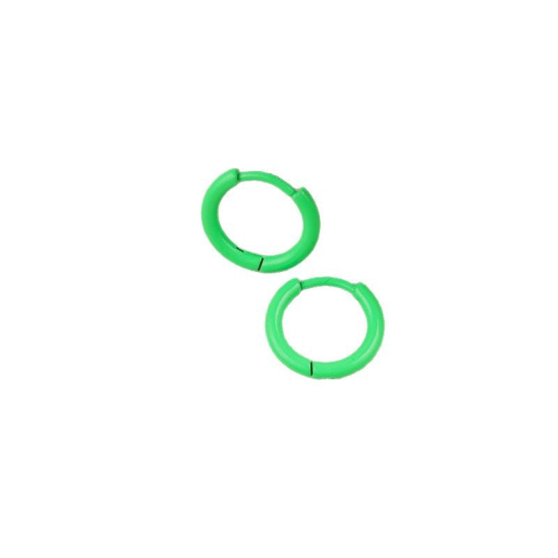 Aretes circulares geométricos estilo coreano para mujer - 5