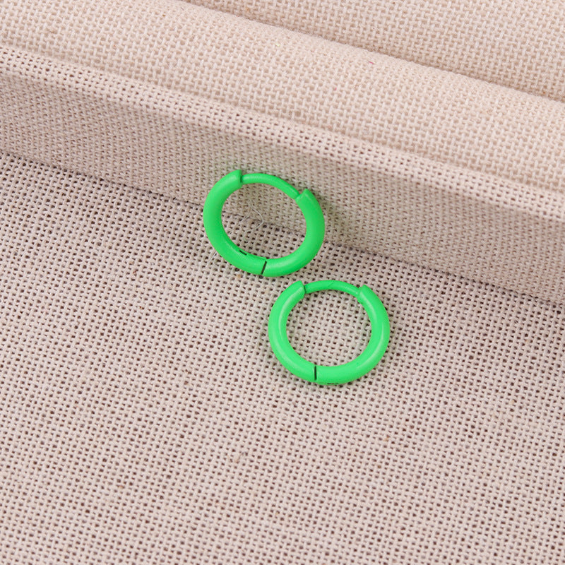 Aretes circulares geométricos estilo coreano para mujer - 7