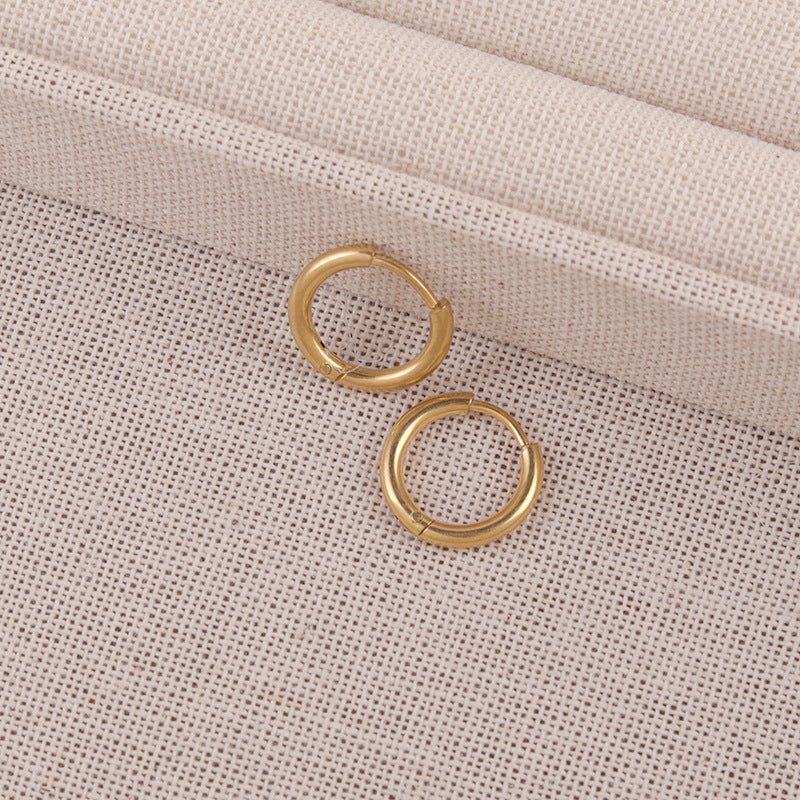 Aretes circulares geométricos estilo coreano para mujer - 8