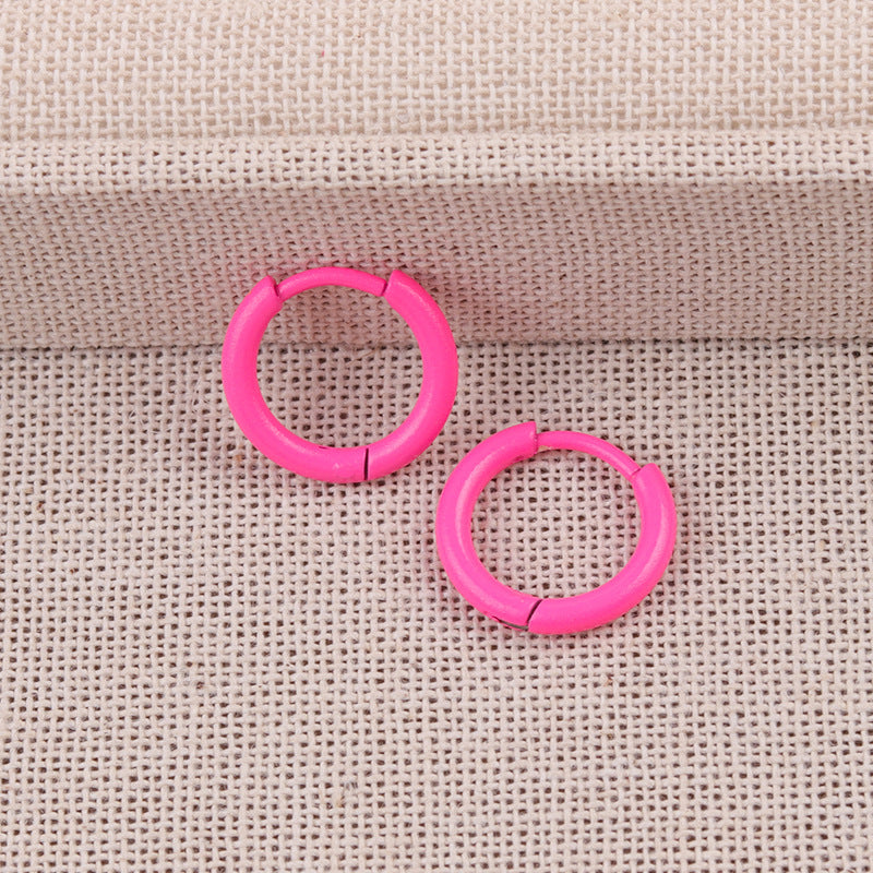 Aretes circulares geométricos estilo coreano para mujer - 10