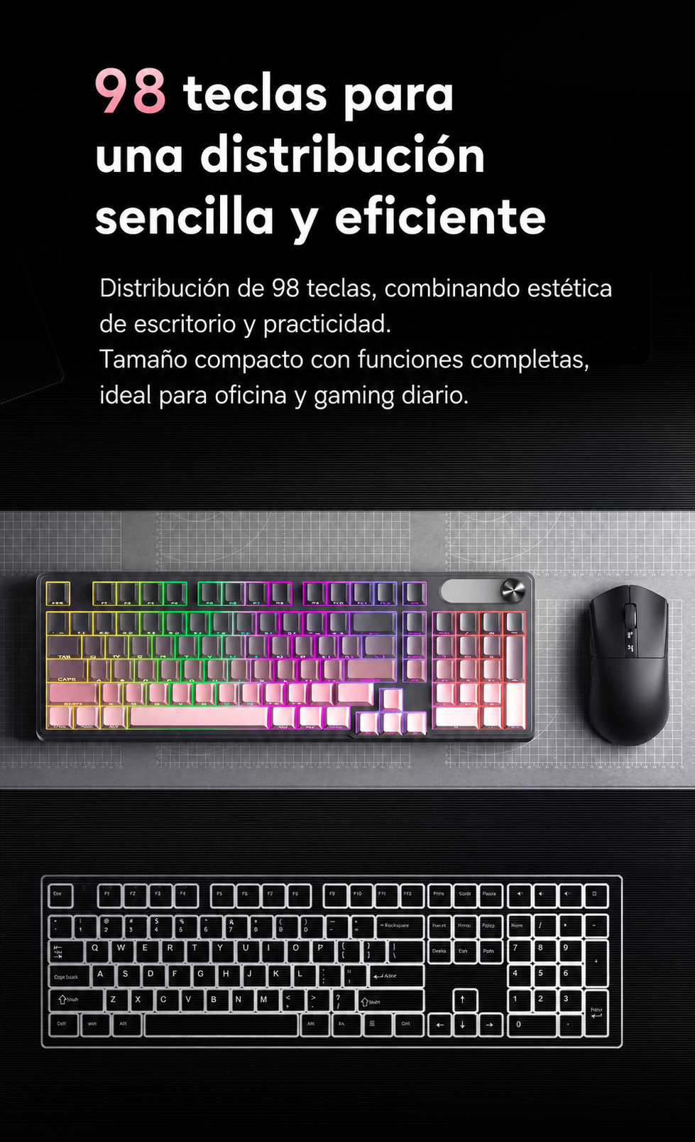 Teclado Gaming FURYCUBE trimodal - 13