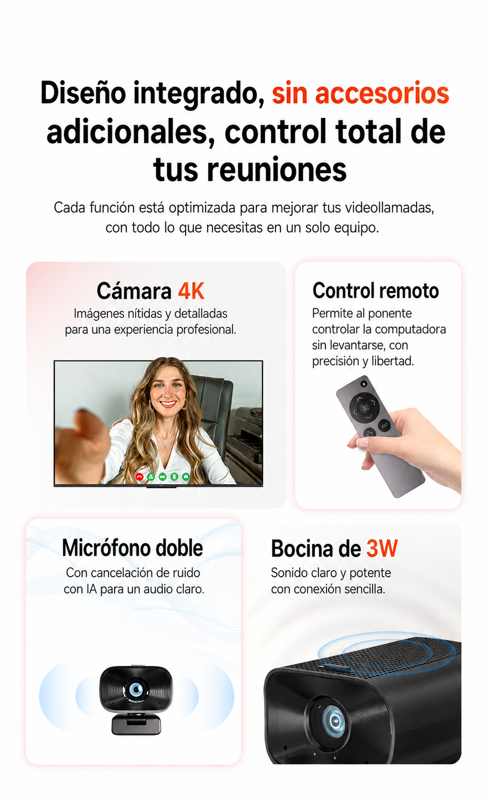 Webcam 4K con Micrófono y Bocina | USB - 7