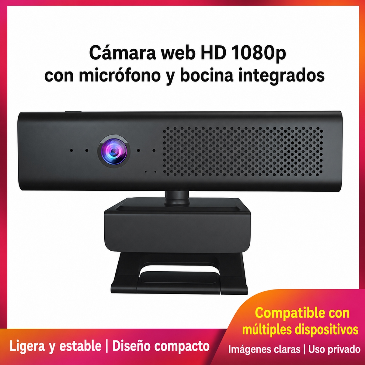 Webcam 3 en 1 con Micrófono y Bocina - 1