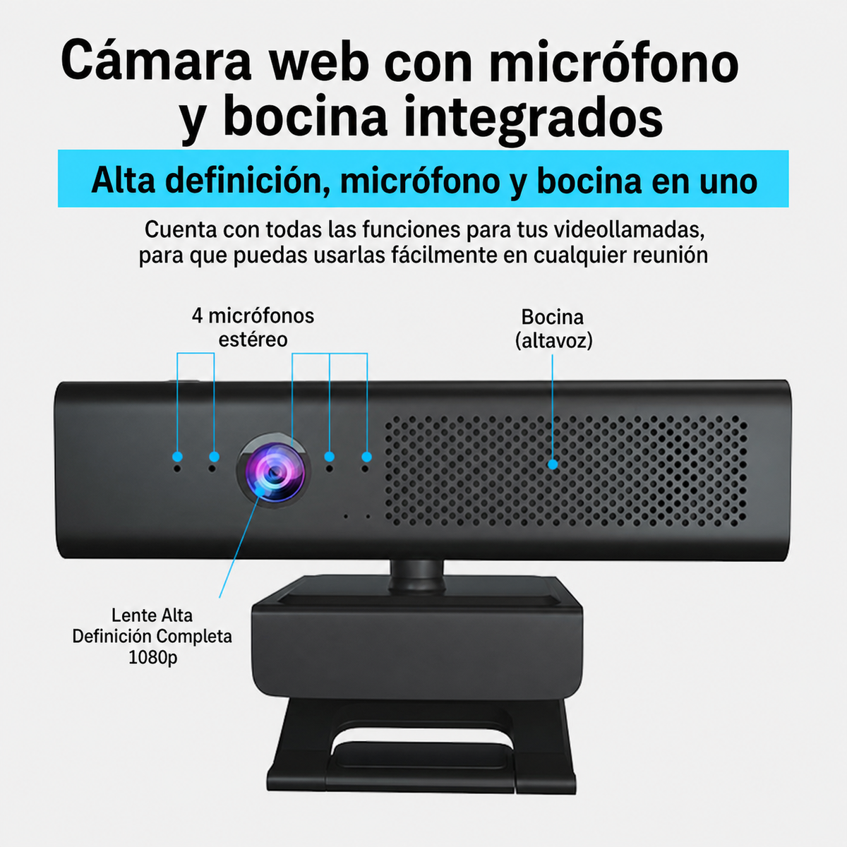 Webcam 3 en 1 con Micrófono y Bocina - 2