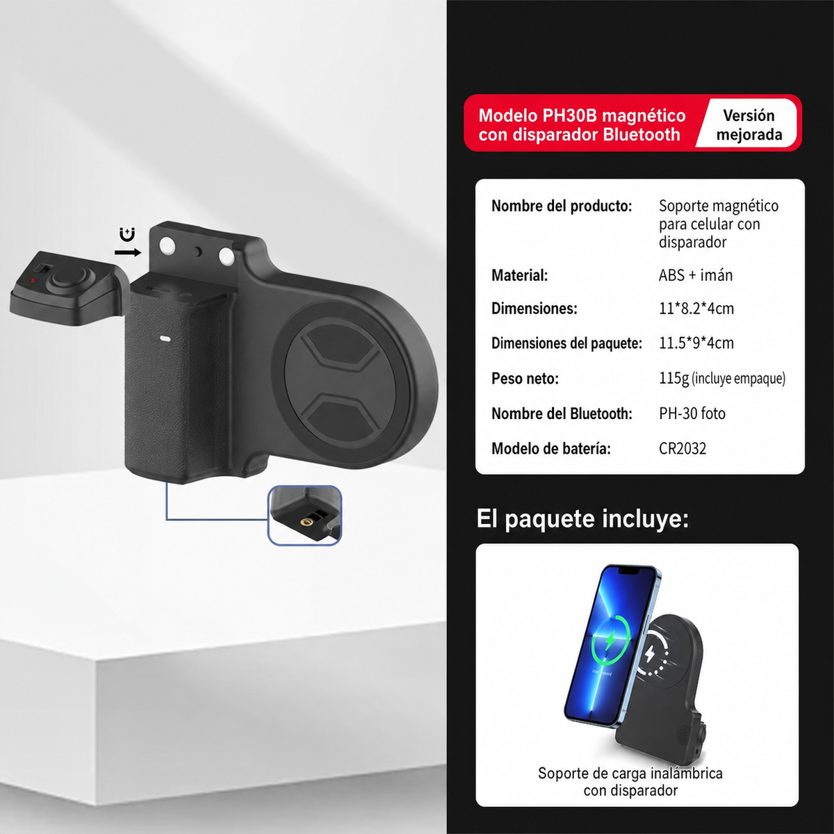 Soporte con Selfie Bluetooth y Carga MagSafe - 4