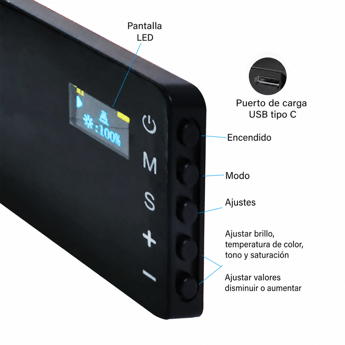 Luz de Relleno LED RGB Portátil - 2