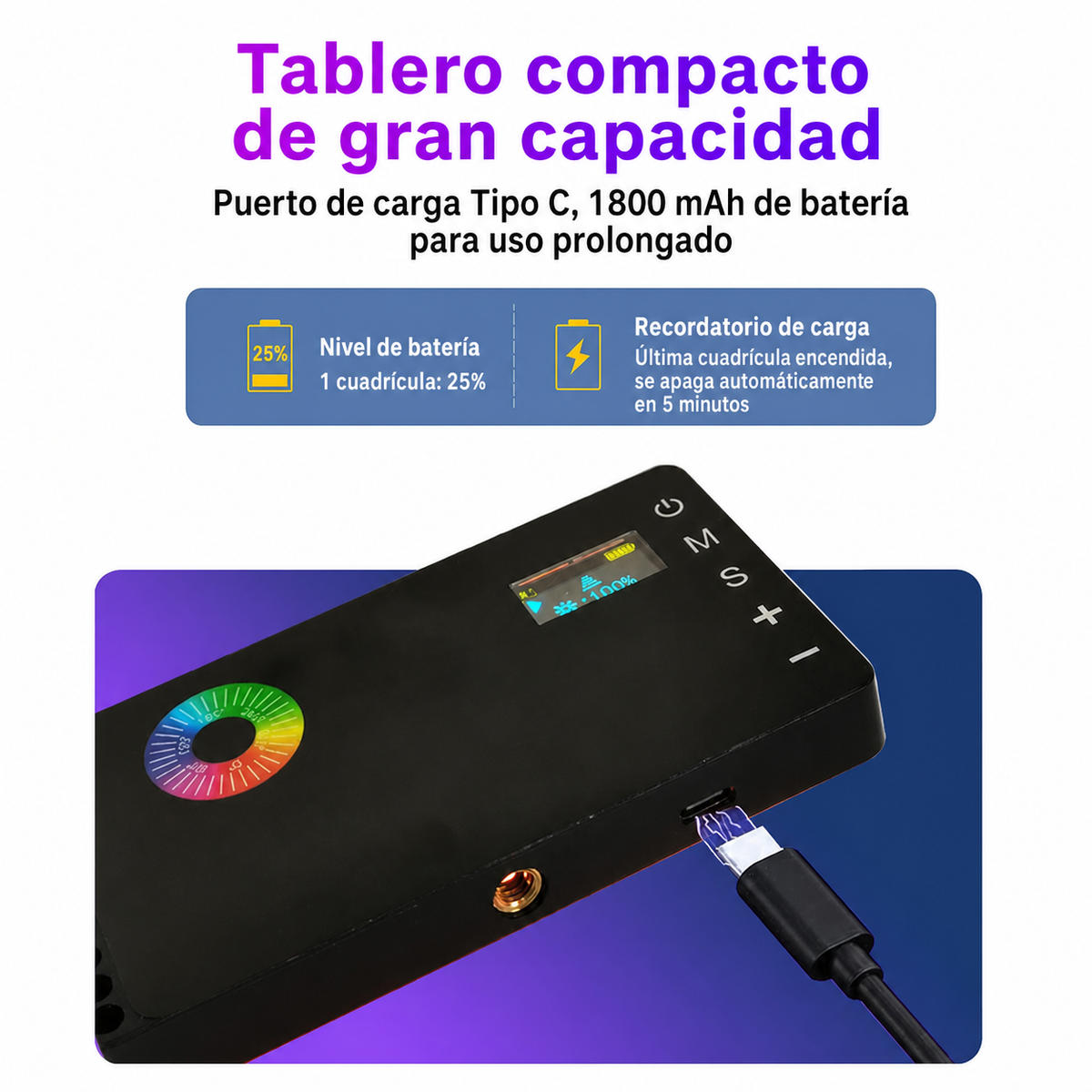 Luz de Relleno LED RGB Portátil - 4