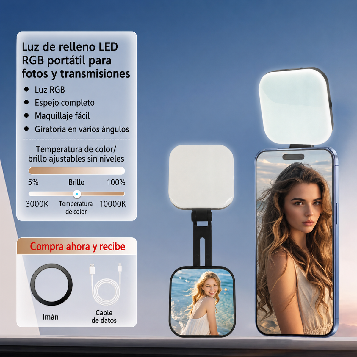 Luz de Relleno LED RGB Portátil - 14
