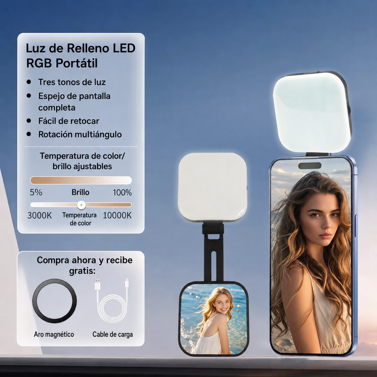 Luz de Relleno LED RGB Portátil