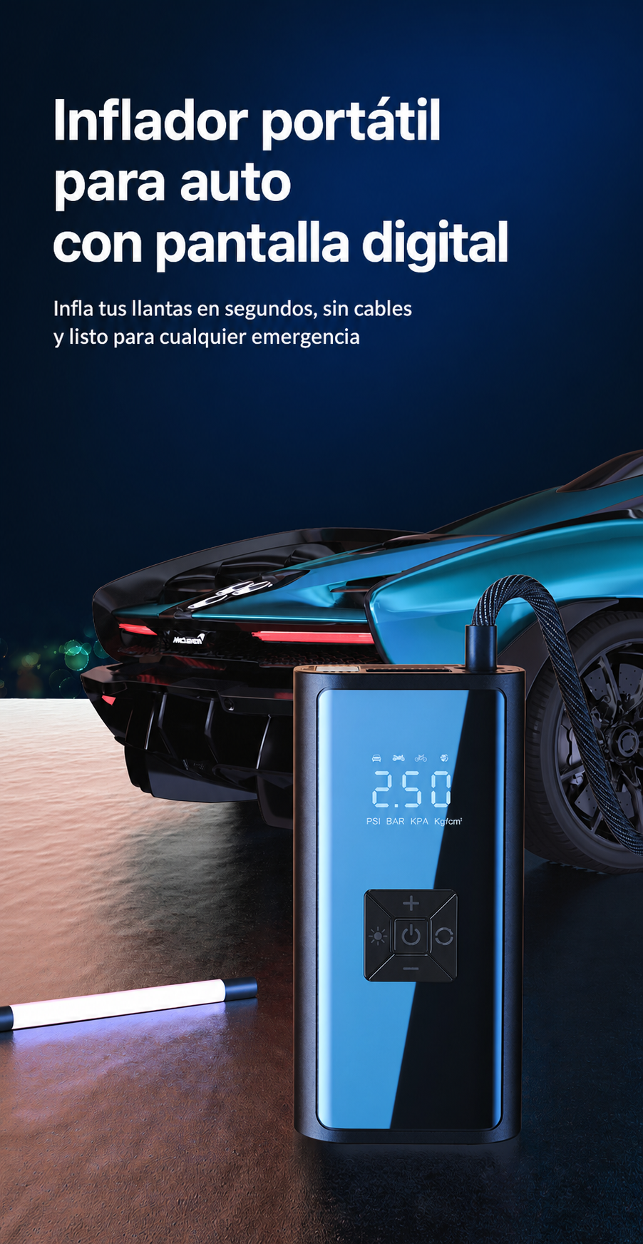Inflador portátil digital para auto - 15