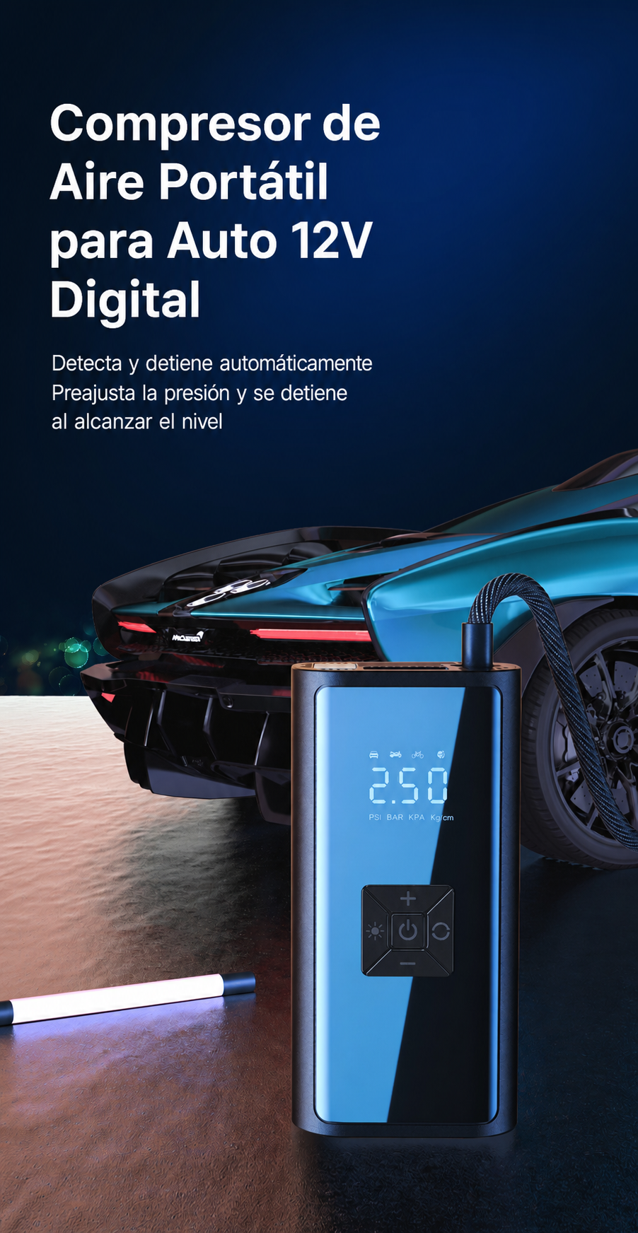 Inflador portátil digital para auto - 14
