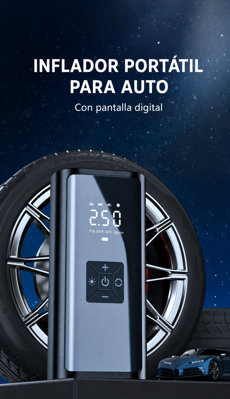 Inflador portátil digital para auto - 16
