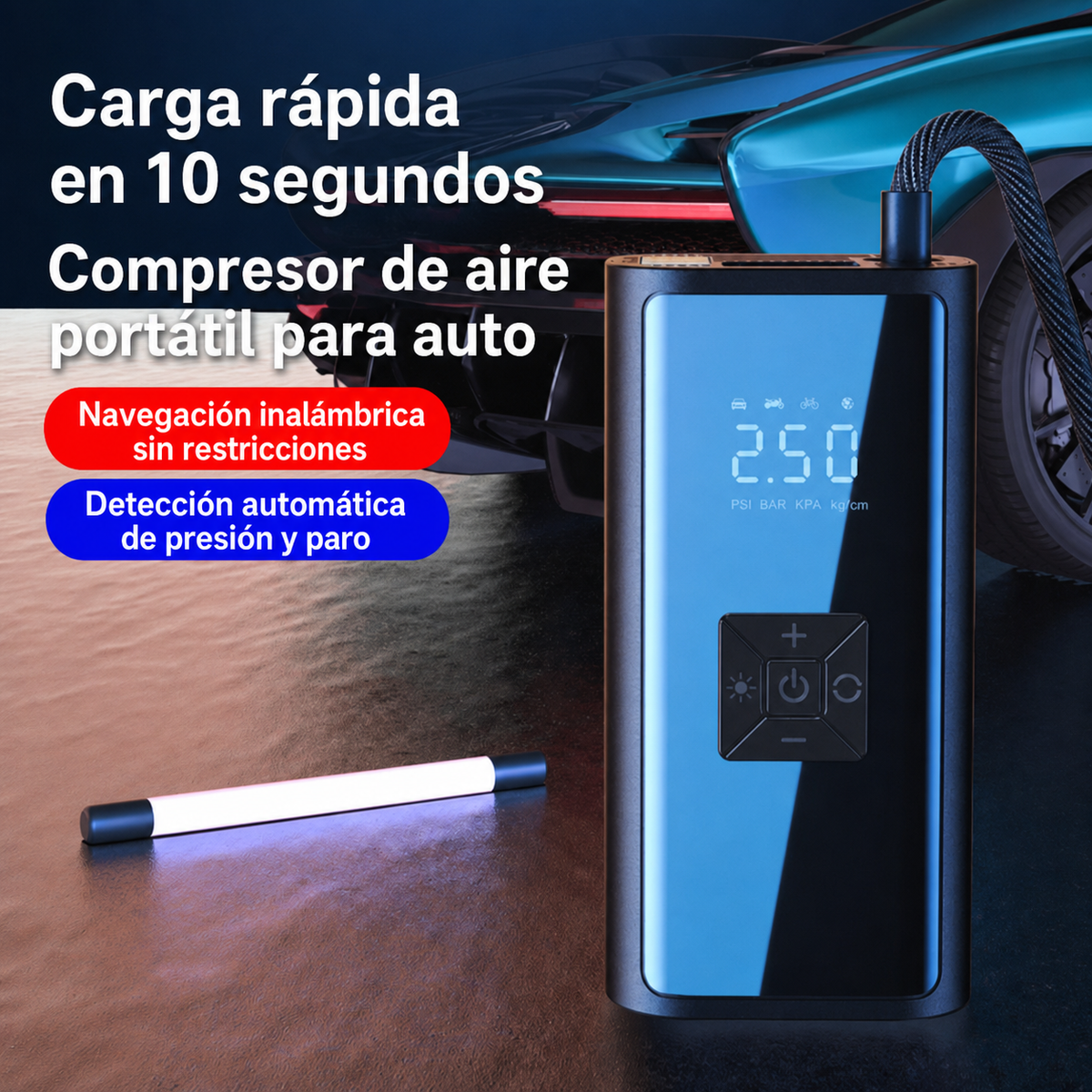 Inflador portátil digital para auto - 3