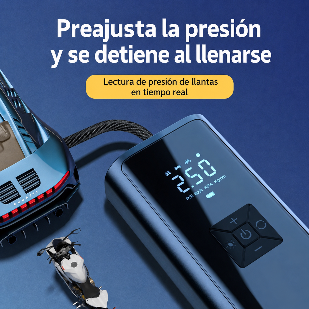 Inflador portátil digital para auto - 4