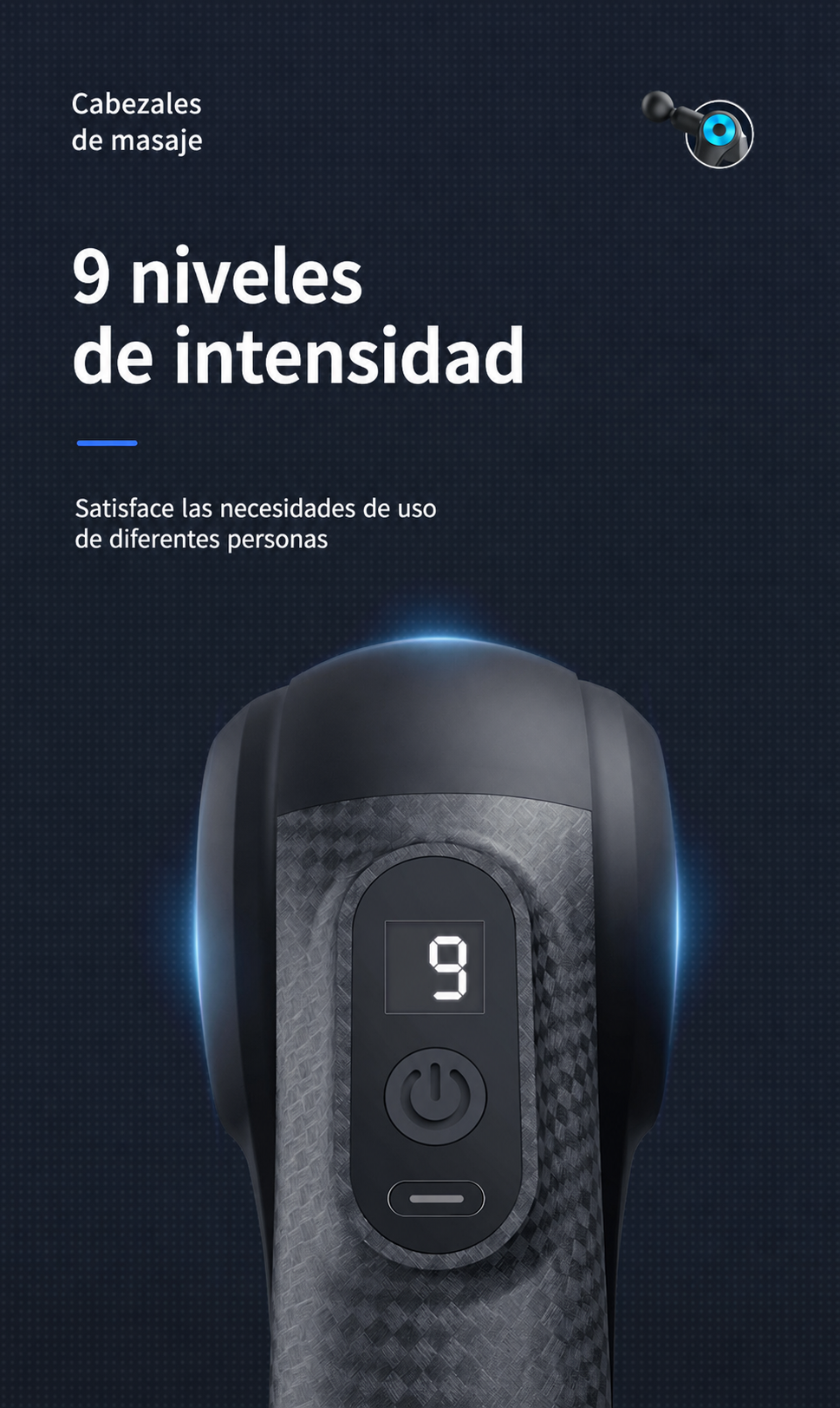 Pistola de Masaje Muscular con Pantalla LCD - 12