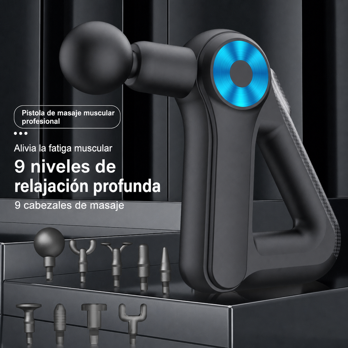 Pistola de Masaje Muscular con Pantalla LCD - 2