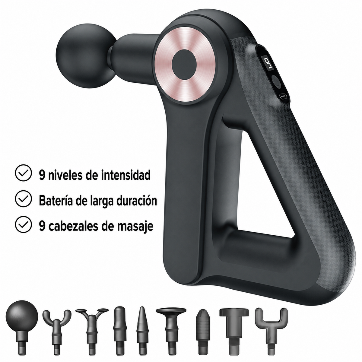Pistola de Masaje Muscular con Pantalla LCD - 5