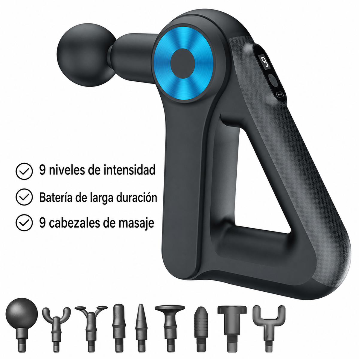 Pistola de Masaje Muscular con Pantalla LCD - 6