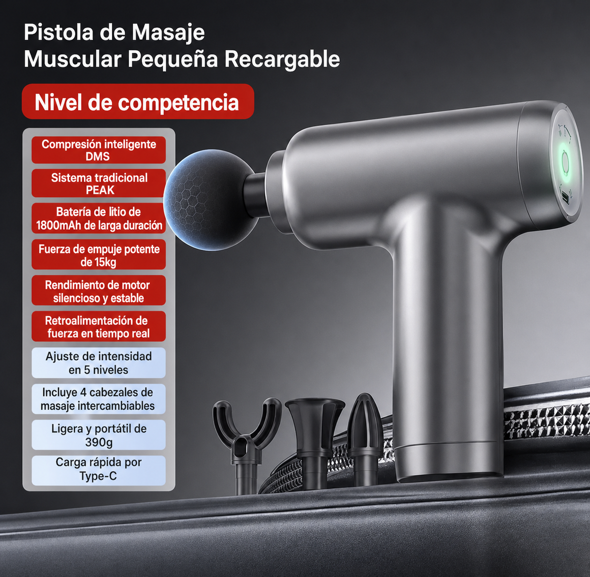 Pistola de Masaje Muscular Mini - 5