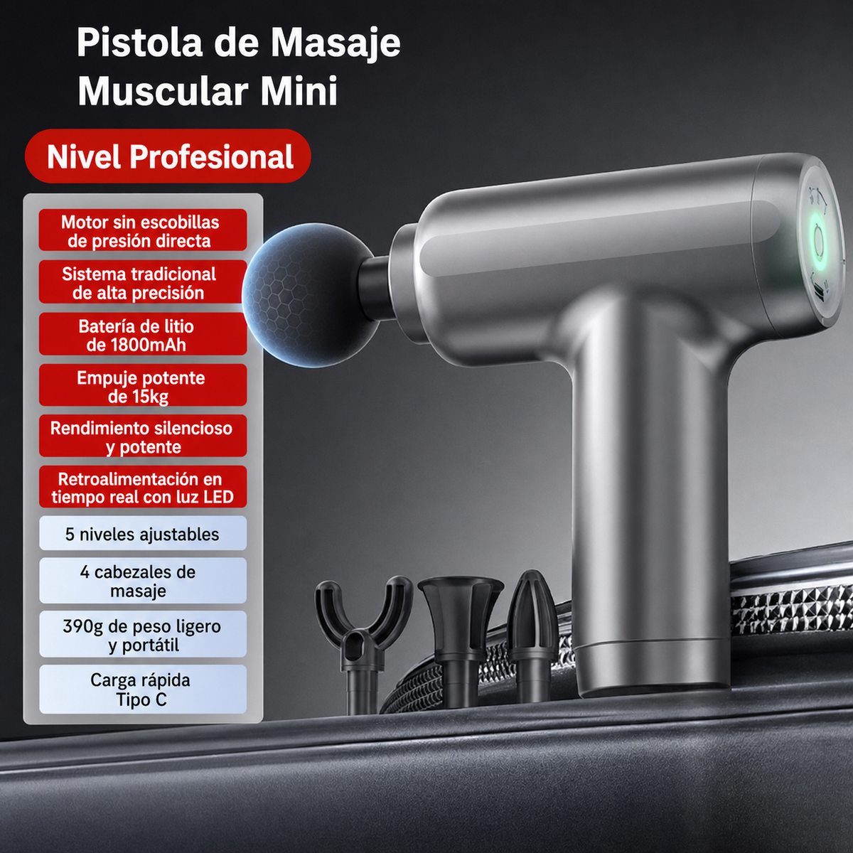 Pistola de Masaje Muscular Mini