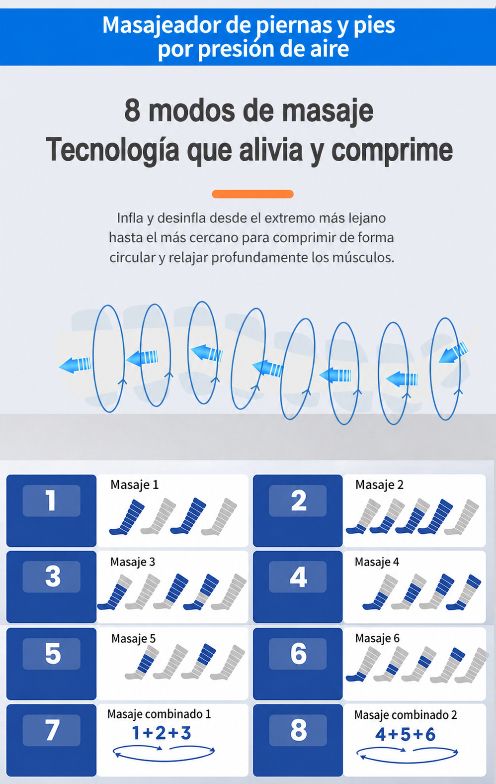 Masajeador de piernas y pies por presión de aire - 12